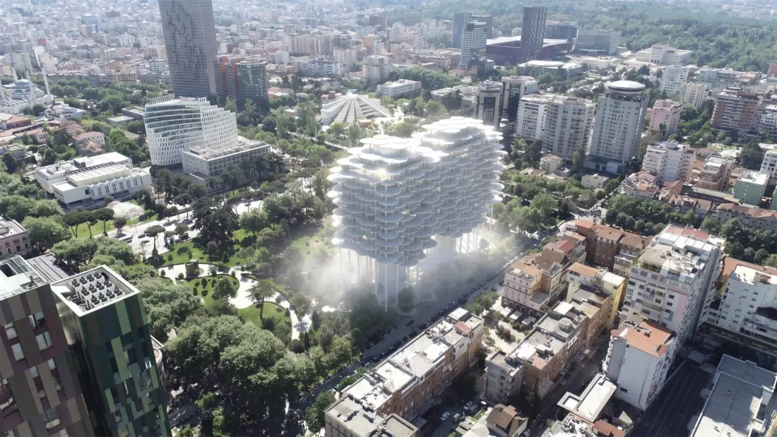 Tirana to float a cloud-shaped building over Rinia Park