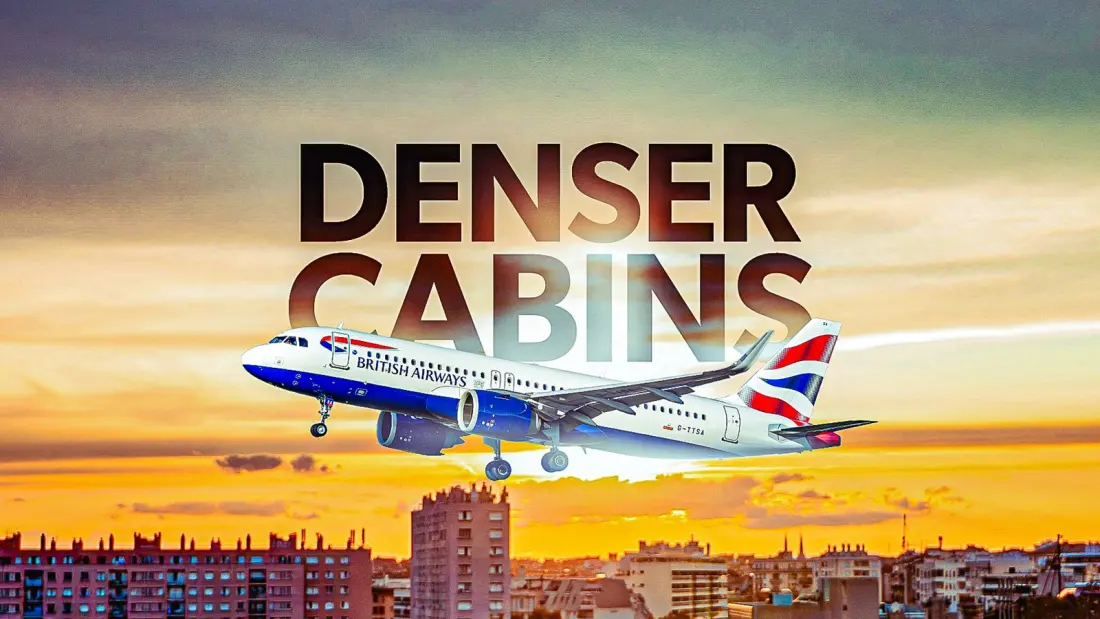 British Airways' A320s now pack 180 seats — and a business class curtain that moves with demand