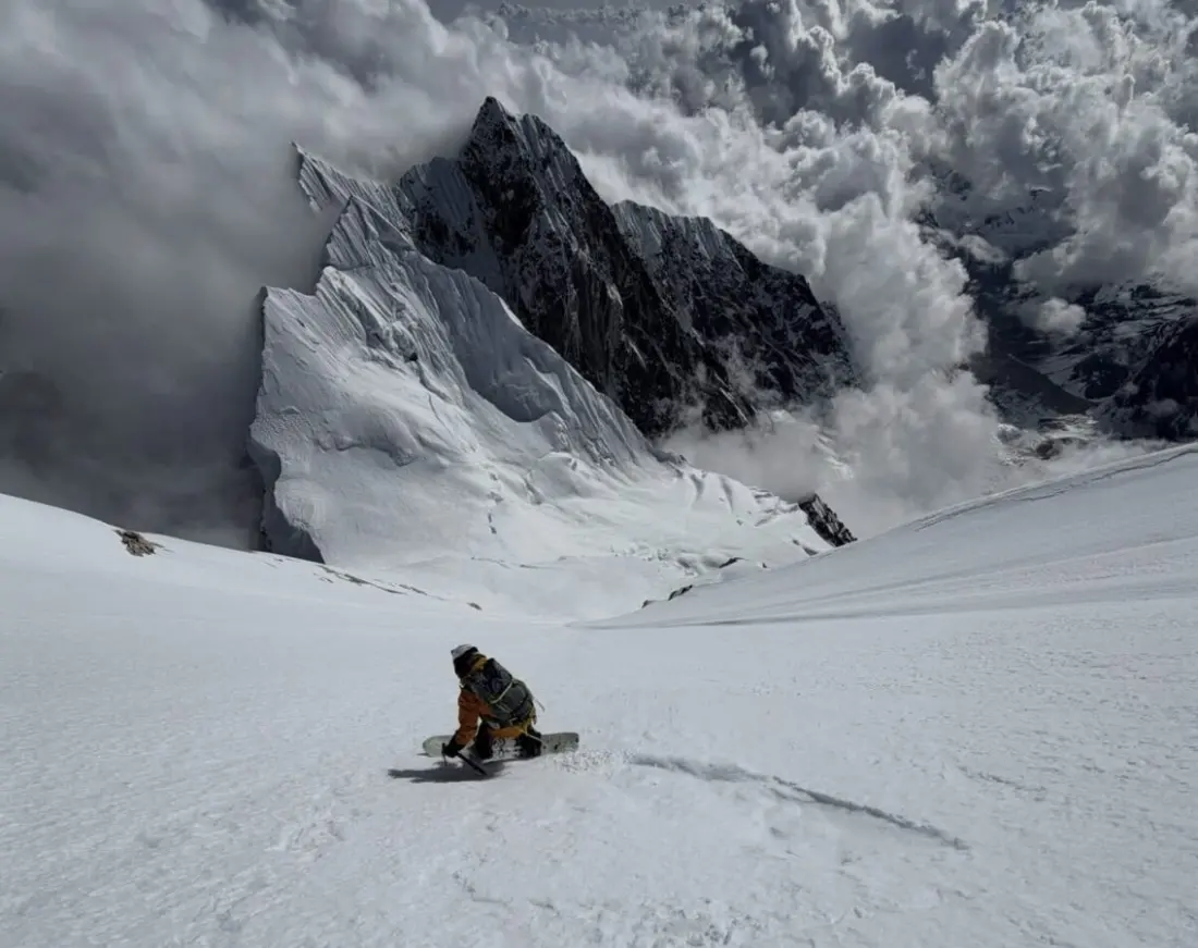 Americans ride the untouched south face of Dorje Lhakpa in Nepal's Langtang