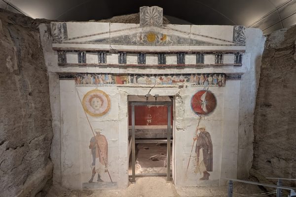 A 2,400-Year-Old Frescoed Tomb Hides Under a Mound Near Thessaloniki