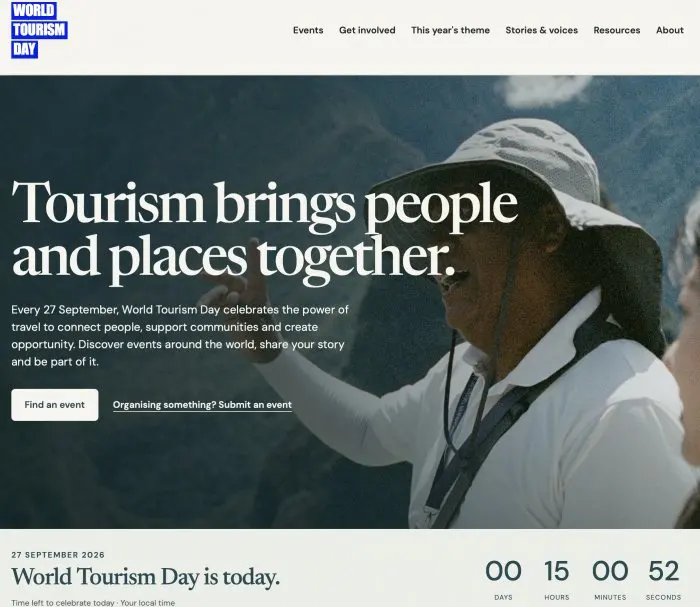 New World Tourism Day website launches ahead of 27 September 2026 celebrations
