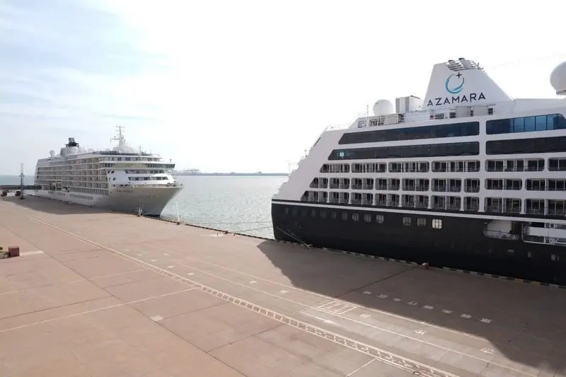 Two Unusual Cruise Visitors Dock Back-to-Back at Tianjin