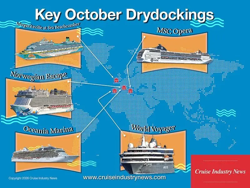 October's Cruise Ship Drydocks: Five Ships Getting Makeovers and Repairs