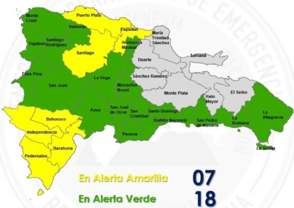 Dominican Republic puts nine provinces on yellow alert as storms roll in