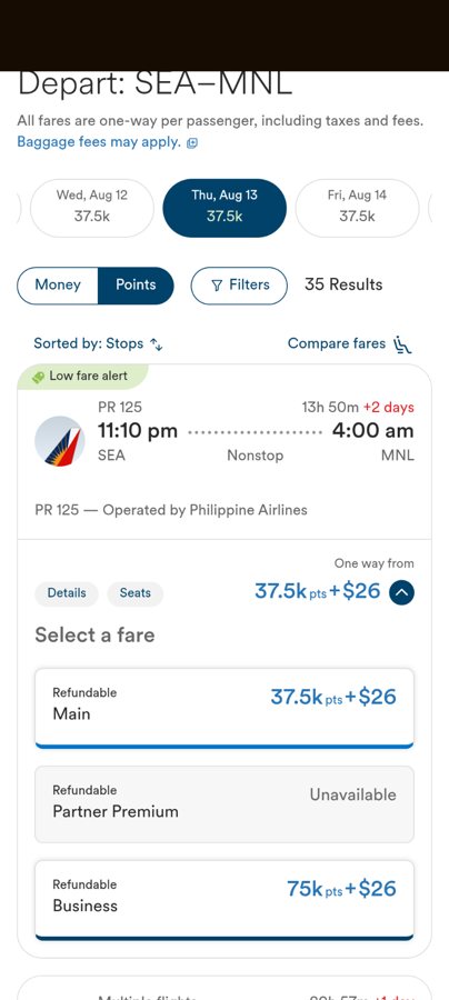Alaska Points Can Now Book Philippine Airlines Nonstops to Manila — Business Class From 75,000 Points