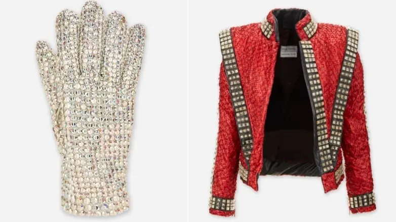 Michael Jackson's Thriller jacket and moonwalk glove are on show in Abu Dhabi before a December auction