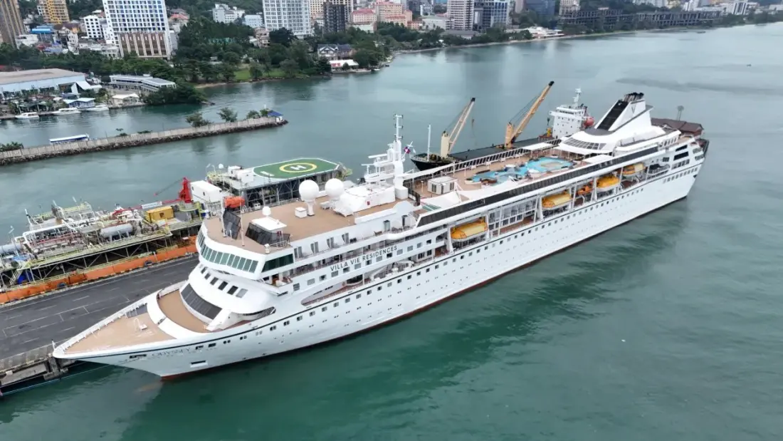 Residential world cruise goes wrong: 200 passengers stranded in Cambodia as Odyssey voyage is suspended