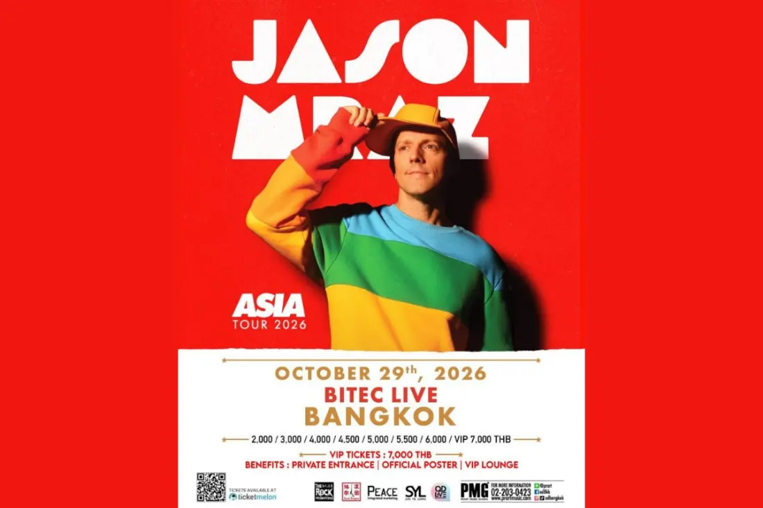 Jason Mraz brings his Look For The Good Asia Tour to Bangkok this October
