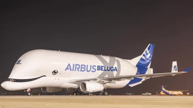 Airbus's whale-shaped Beluga XL made its first Vietnam stop at Hanoi's Noi Bai