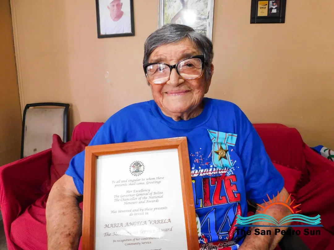 San Pedro Honours 88-Year-Old Islander Maria Angela Varela With National Service Award
