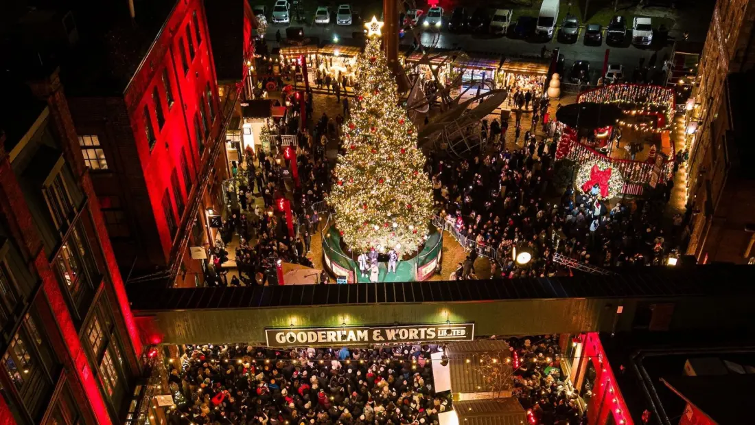 Toronto's Distillery Winter Village rolls out a Nutcracker, a chocolate waterfall and a hockey-themed tavern for 2026