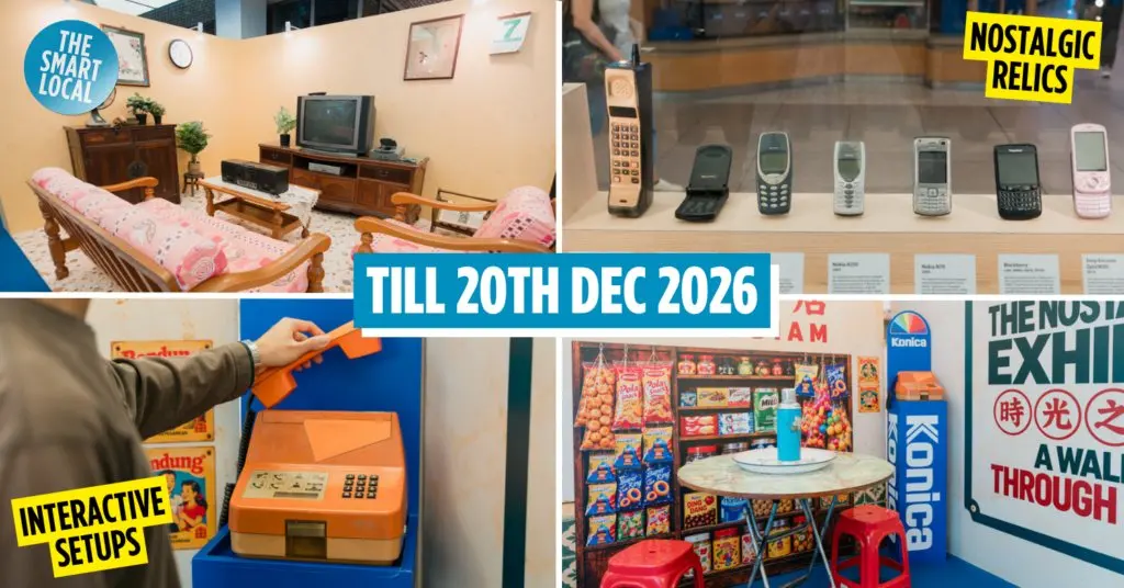 Free nostalgia exhibition A Walk Through Time tours Singapore malls until December 2026